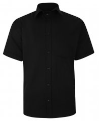 Kam Jeans 6283 Casual SS Herringbone Shirt Black