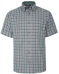 Kam Jeans 6285 Casual SS Check Shirt Evergreen
