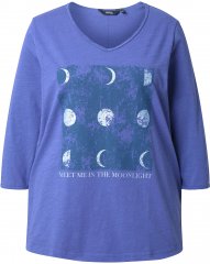 Ulla Popken Meet Me In The Moonlight 3/4 Sleeve Graphic Tee Atlantic Blue