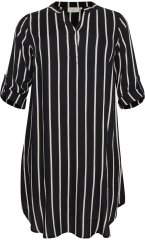 Kaffe Curve Milana Shirt Suknelė Juoda / Chalk juosta