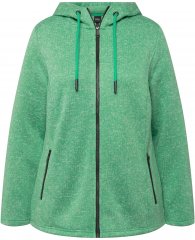 Ulla Popken Melange Knit Fleece Lined Hoodie Spring Green