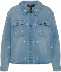Ulla Popken Embroidered Denim Jacket Light Blue