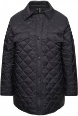 Ulla Popken Quilted Water Repellent Shirt Jacket Black