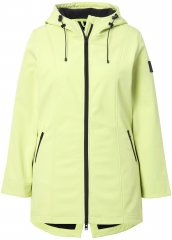 Ulla Popken Hyprar Soft Shell Water Repellent Hooded Jacket Lime Green