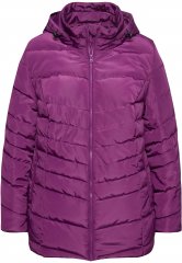 Ulla Popken Quilted Water Repellent Jacket Dark Purple