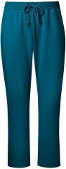 Ulla Popken Basic Drawstring Elastic Waist Cotton Blend Joggers Cerulean