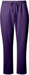 Ulla Popken Basic Drawstring Elastic Waist Cotton Blend Joggers Deep Violet