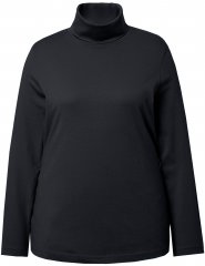Ulla Popken Basic Long Sleeve Slim Fit Turtleneck Black