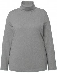 Ulla Popken Basic Long Sleeve Slim Fit Turtleneck Light Grey Melange