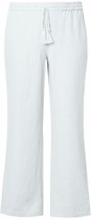 Ulla Popken Drawstring Elastic Waist Mary Fit Linen Pants Snow White