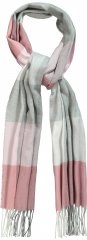 Ulla Popken Woven Check Print Scarf Dark Pink