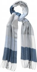 Ulla Popken Woven Check Print Scarf Soft Light Blue