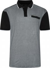 Kam Jeans 5518 Smart Mini Geo-Print Polo Black