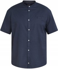 North Latitude 61109 Trumpomis Rankovėmis Marškiniai su Mao Apykakle Tamsiai Mėlyna