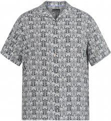 North Latitude 61313 Viskoziniai Marškiniai su Kubietiška Apykakle Pilka