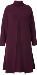 Ulla Popken Long Turtleneck Duster Sweater Plum