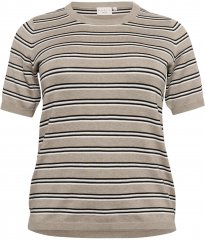 Kaffe Curve Lizzy Dryžuotas megztinis Smėlio/Juoda