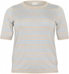 Kaffe Curve Lizzy Dryžuotas megztinis Smėlio/Švelniai mėlyna