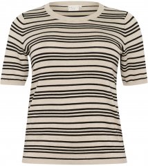 Kaffe Curve Lizzy Dryžuotas megztinis Smėlio/Juoda dryžuota