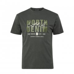 North Latitude Denim Printed Logo T-Shirt Dark Dust Green