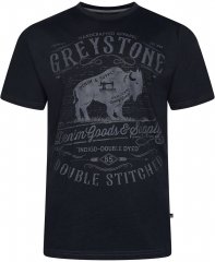 Kam Jeans 5790 Greystone Print Tee Black