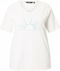 Ulla Popken Embroidered Sunrise Lettering Tee Off-White