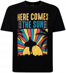 Espionage T421 Here Comes The Sun Printed T-Shirt Black