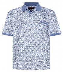 Espionage P231 Polo marškinėliai su geometrine spauda mėlyna/balta
