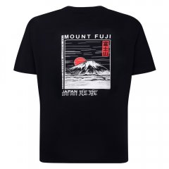 Espionage T422 Marškinėliai su Mount Fuji Raštu Tamsiai Mėlyna