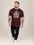 D555 Baldwin Grumpy Old Man Club Print Crew Neck T-shirt Burgundy/ Black Twist - Marškinėliai - Marškinėliai - 2XL-14XL