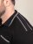 D555 Potts Jersey Polo With Jacquard Collar & Cuffs Juoda - Polo marškinėliai - Polo marškinėliai - 2XL-8XL