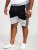 D555 Kirton Couture Elasticated Waistband Shorts Black/Charcoal - Laisvalaikio kelnės ir šortai - Laisvalaikio Kelnės ir Šortai - 2XL-12XL