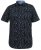 D555 BEAU S/S AO Leaf Print Shirt Navy - Marškiniai - Marškiniai - 2XL-8XL