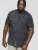 D555 BEAU S/S AO Leaf Print Shirt Navy - Marškiniai - Marškiniai - 2XL-8XL