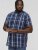 D555 HADSTOCK Check Button Down Collar S/S Shirt Navy - Marškiniai - Marškiniai - 2XL-8XL