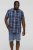 D555 HADSTOCK Check Button Down Collar S/S Shirt Navy - Marškiniai - Marškiniai - 2XL-8XL