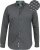 D555 KEATON Micro AOP Long Sleeve Shirt With Concealed Button Down Collar Grey - Marškiniai - Marškiniai - 2XL-8XL