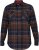 D555 SHERLOCK Check Overshirt With Two Patch Pockets & Button Down Collar Navy - Marškiniai - Marškiniai - 2XL-8XL