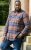 D555 SHERLOCK Check Overshirt With Two Patch Pockets & Button Down Collar Navy - Marškiniai - Marškiniai - 2XL-8XL