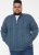 D555 ECCLES Cable Knitted Zip Through Sweater With Bonded Check Lining Denim Marl - Megztiniai ir džemperiai - Megztiniai ir Džemperiai - 2XL-14XL