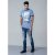 D555 Howie Fine Stripe T-shirt Blue - Marškinėliai - Marškinėliai - 2XL-14XL