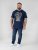 D555 Linton Tropical Skull Printed T-shirt Navy - Marškinėliai - Marškinėliai - 2XL-14XL