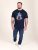 D555 Slater Markšinėliai su spauda Tamsiai mėlyna - Marškinėliai - Marškinėliai - 2XL-14XL