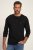 JP1880 702555 Henley marškinėliai ilgomis rankovėmis Juoda - Marškinėliai - Marškinėliai - 2XL-14XL