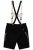 JP1880 Genuine Leather Traditional Lederhosen Shorts Black - Šortai - Šortai - W40-W60