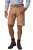 JP1880 Premium Goat Suede Staghorn Embroidery Shorts Leather Brown - Šortai - Šortai - W40-W60