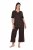 Ulla Popken 806944 Pižama trumpomis rankovėmis Ruda - Pižama/Loungewear - 