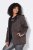 Ulla Popken 812880 Megzta flisinė striukė su teddy flisu Taupe - Fleece apranga - 