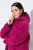 Ulla Popken 823371 Teddy striukė su gobtuvu ir dygsniuotomis kišenėmis Fuksija - Fleece apranga - 