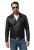 JP1880 830586 Biker striukė iš avienos napos Juoda - Didelės vyriškos striukės - Didelės vyriškos striukės